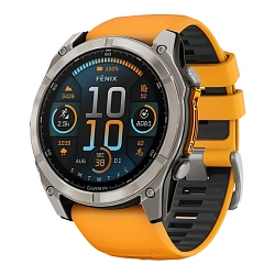 Умные часы Garmin Fenix 8 51mm Amoled титановый (оранжевый ремешок)