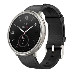 Умные часы Xiaomi Amazfit Active 2 (Round) Premium Version серебристый (чёрный ремешок)