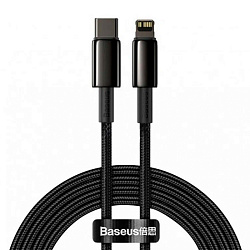 Дата-кабель Baseus Tungsten Gold Fast Charging Type-C to Lightning 1 м, чёрный