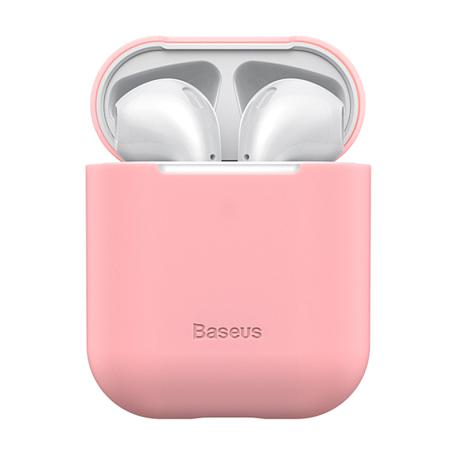 Кобура Baseus Ultrathin Series для Apple AirPods 2018 / 2019 силикон, розовый - 2