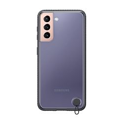 Клип-кейс (накладка) Samsung Clear Protective Cover для Samsung Galaxy S21 полиуретан, поликарбонат, затемнённый с чёрной рамкой