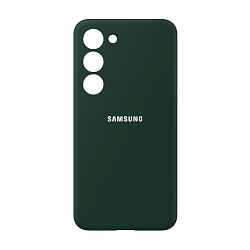 Клип-кейс (накладка) Silicone cover закрытый для Samsung Galaxy S24 Plus силикон, тёмно-зелёный