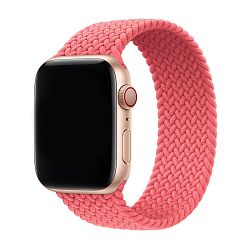 Плетёный монобраслет для Apple Watch 38 / 40 / 41 / 42mm силиконовый эластомер "розовый пунш"