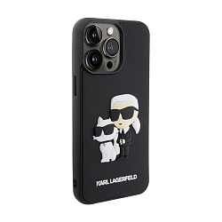 Клип-кейс (накладка) CG Mobile Lagerfeld Karl 3D Rubber для Apple iPhone 15 Pro Max пластик, силикон, "NFT Karl and Choupette" чёрный