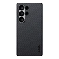 Клип-кейс (накладка) Pitaka Ultra-Slim Case для Samsung Galaxy S26 Ultra кевлар (арамид), чёрно-серый (узкая полоска) (KS2601U)