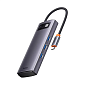 Адаптер-разветвитель для компьютера Baseus Metal Gleam Series/Starjoy(USB3.0*3+PD+SD/TF) (6в1)