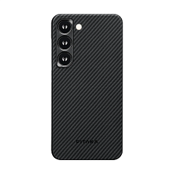 Клип-кейс (накладка) Pitaka MagEZ Case 3 для Samsung Galaxy S23 кевлар (арамид), чёрно-серый (узкая полоска)