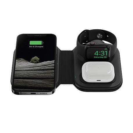 Беспроводное зарядное устройство Breaking 3 in 1 Charging Stand DS01 20 Вт (Уценка) чёрный (хорошее состояние, мелкие потертости, неполный комплект) - 3