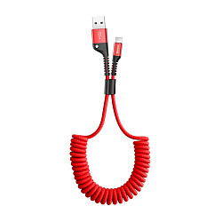 Дата-кабель Baseus Fish Eye Spring Lightning 1 м, красный