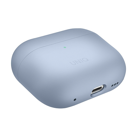 Кобура UNIQ Lino для Apple AirPods Pro 2 поликарбонат, силикон, голубой - 2