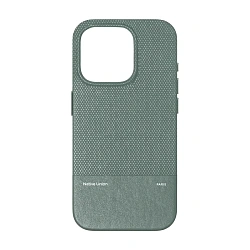 Клип-кейс (накладка) Native Union (Re) Classic Case для Apple iPhone 16 Pro полиуретан, поликарбонат, ткань, зелёный