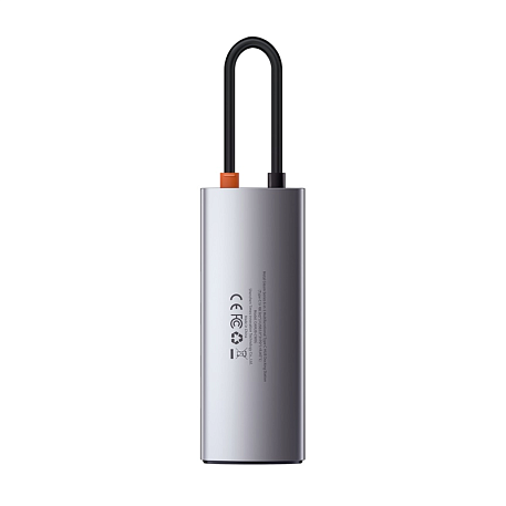 Адаптер-разветвитель для компьютера Baseus Metal Gleam Series/Starjoy (HDMI*1+USB3.0*3+PD*1) (5в1) серый - 3