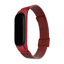 Браслет (застежка) Миланский сетчатый для Mi Band 5 / 6 сталь красный