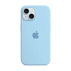 Клип-кейс (накладка) Silicone Case для Apple iPhone 15 силикон, голубой