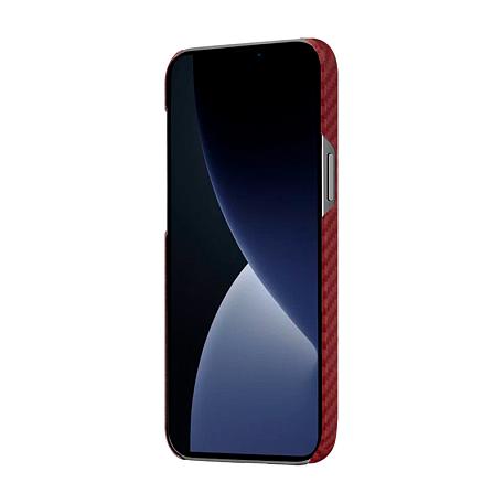 Клип-кейс (накладка) Pitaka MagEZ Case 2 для Apple iPhone 13 Pro Max кевлар (арамид), красный (полоска) - 2
