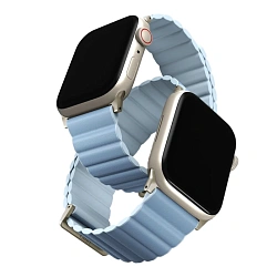 Магнитный браслет UNIQ Revix Premium Edition для Apple Watch 38 / 40 / 41 / 42mm силикон "арктический-голубой"