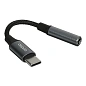 Аудиокабель Deppa Type-C Audio Cable 3.5mm mini jack - Type-C 1.2 м, чёрный