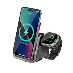 Беспроводное зарядное устройство WIWU Coolpad 3in1 (Уценка) чёрный