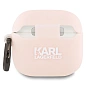 Кобура CG Mobile Lagerfeld Silicone Case With Ring для Apple AirPods 4 силикон, "NFT 3D Choupette" розовый - 2