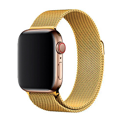 Миланский сетчатый браслет для Apple Watch 44 / 45 / 46 / 49mm сталь золотой