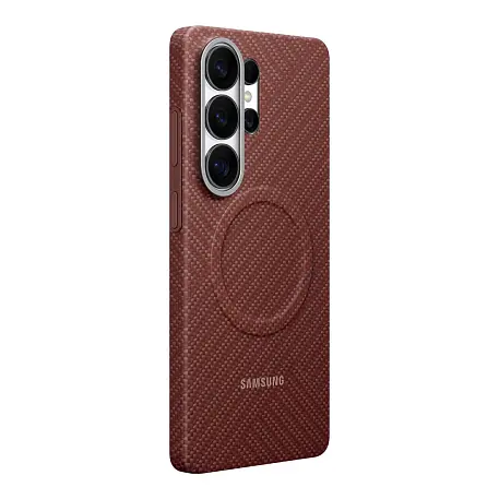 Клип-кейс (накладка) Samsung Carbon Magnet Case для Samsung Galaxy S26 Ultra арамидное волкно, алюминий, поликарбонат, красный - 2