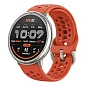Умные часы Xiaomi Amazfit Active 2 (Round) Standard Edition серебристый (красный ремешок)