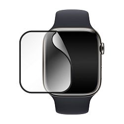 Защитное стекло 3D Premium для Apple Watch 45mm, черная рамка
