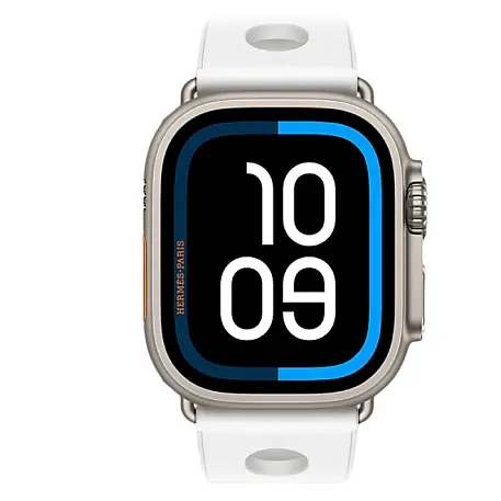 Умные часы Apple Watch Hermes Ultra 3 49mm GPS + Cellular Silver Titanium Case Blanc Single Tour Scub'H Diving Strap - 2