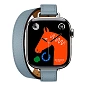 Умные часы Apple Watch Hermes Series 11 42mm GPS + Cellular Silver Titanium Case Bleu Lin Double Tour Attelage Strap (with Orange Hermès Sport band) - 2