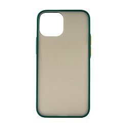 Клип-кейс (накладка) Shell для Apple iPhone 13 Mini пластик, затемнённый с тёмно-зелёной рамкой
