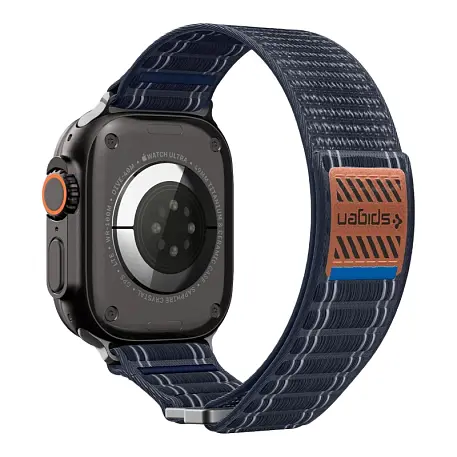 Ремешок Spigen WBF0 для Apple Watch 44 / 45 / 46 / 49mm текстиль тёмно-синий - 2