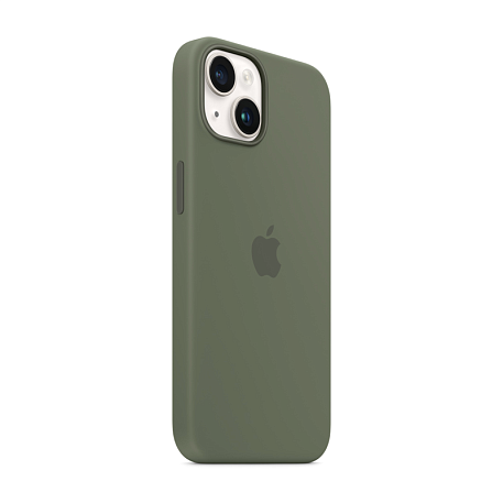 Клип-кейс (накладка) Silicone Case MagSafe для Apple iPhone 14 силикон, оливковый - 3