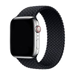 Плетёный монобраслет для Apple Watch 38 / 40 / 41 / 42mm силиконовый эластомер угольный