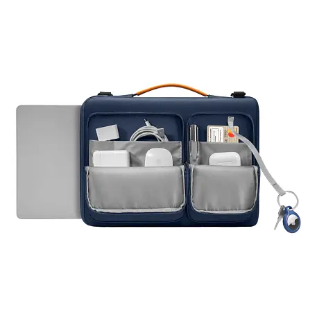 Сумка Tomtoc Defender-A42 Laptop Shoulder Briefcase для ноутбуков 16" полиэстер, тёмно-синий - 2