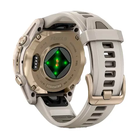 Умные часы Garmin Fenix 8 43mm золотистый (дымчато-серый ремешок) - 3