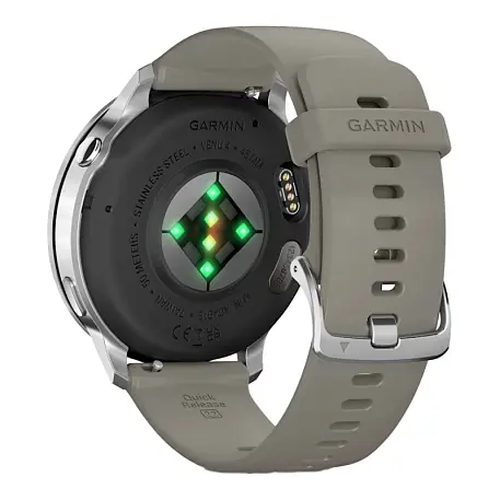 Умные часы Garmin Venu 4 45mm серебристый (серый ремешок) - 4