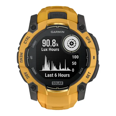 Умные часы Garmin Instinct 3 50mm Solar жёлтый (жёлто-серый ремешок) - 3