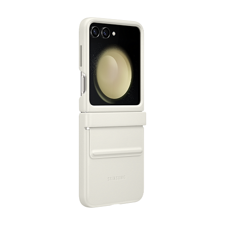 Клип-кейс (накладка) Samsung Eco-Leather Case для Samsung Galaxy Z Flip 5 экокожа, кремовый - 4