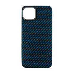 Клип-кейс (накладка) K-DOO Kevlar для Apple iPhone 13 Pro Max кевлар, чёрно-синий (полоска)