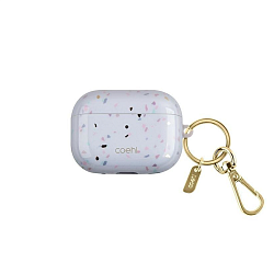 Кобура UNIQ Coehl Terrazzo для Apple AirPods Pro 2 пластик, белый с блёстками