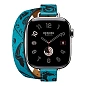 Умные часы Apple Watch Hermes Series 11 42mm GPS + Cellular Silver Titanium Case Bleu du Nord/Noir Double Tour "Animaux Bandana" Attelage Animaux Bandana Strap (with Orange Hermès Sport band) - 2