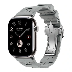 Умные часы Apple Watch Hermes Series 11 46mm GPS + Cellular Silver Titanium Case Gris Single Tour Deployment Buckle Kilim Strap