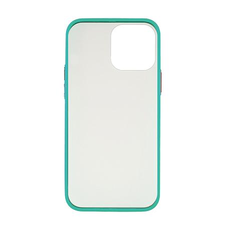 Клип-кейс (накладка) Shell для Apple iPhone 13 Mini пластик, прозрачный с бирюзовой рамкой - 2