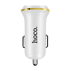 Автомобильное зарядное устройство + кабель Lightning Hoco Z1 10 Вт, белый