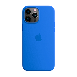 Клип-кейс (накладка) Apple Silicone Case аналог для Apple iPhone 13 Pro Max силикон, "сияющий синий"