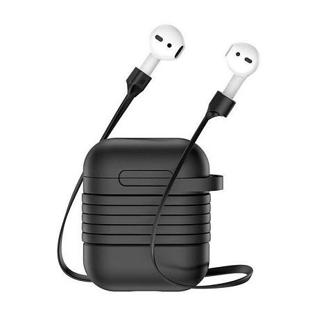 Кобура Baseus Silicone для Apple AirPods 2018 / 2019 силикон, чёрный - 4