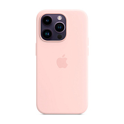 Клип-кейс (накладка) Silicone Case MagSafe для Apple iPhone 14 Pro силикон, бледно-розовый