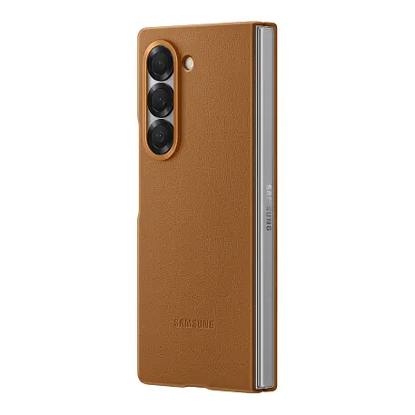 Клип-кейс (накладка) Samsung Kindsuit Case для Samsung Galaxy Z Fold 6 экокожа, коричневый - 5
