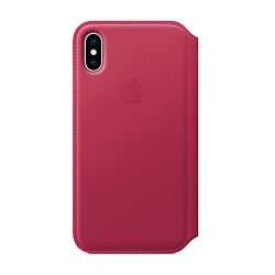 Чехол-книжка Apple Leather Folio для Apple iPhone X кожа, Rose Red