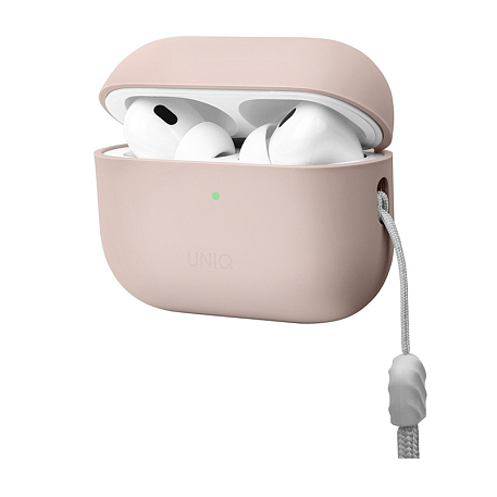Кобура UNIQ Lino для Apple AirPods Pro 2 поликарбонат, силикон, розовый - 3